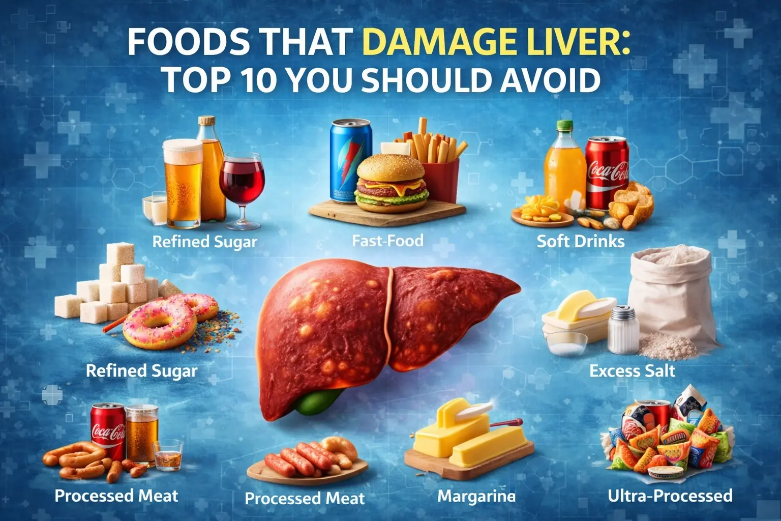 foods that damage liver