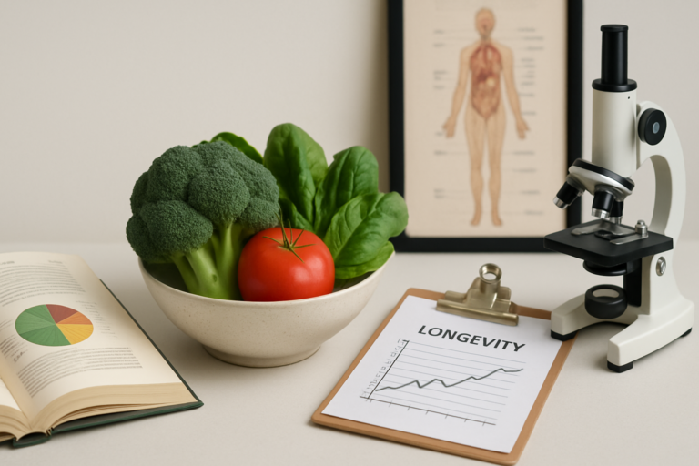 Editorial image illustrating The Science Behind Plant-Based Diets and Longevity